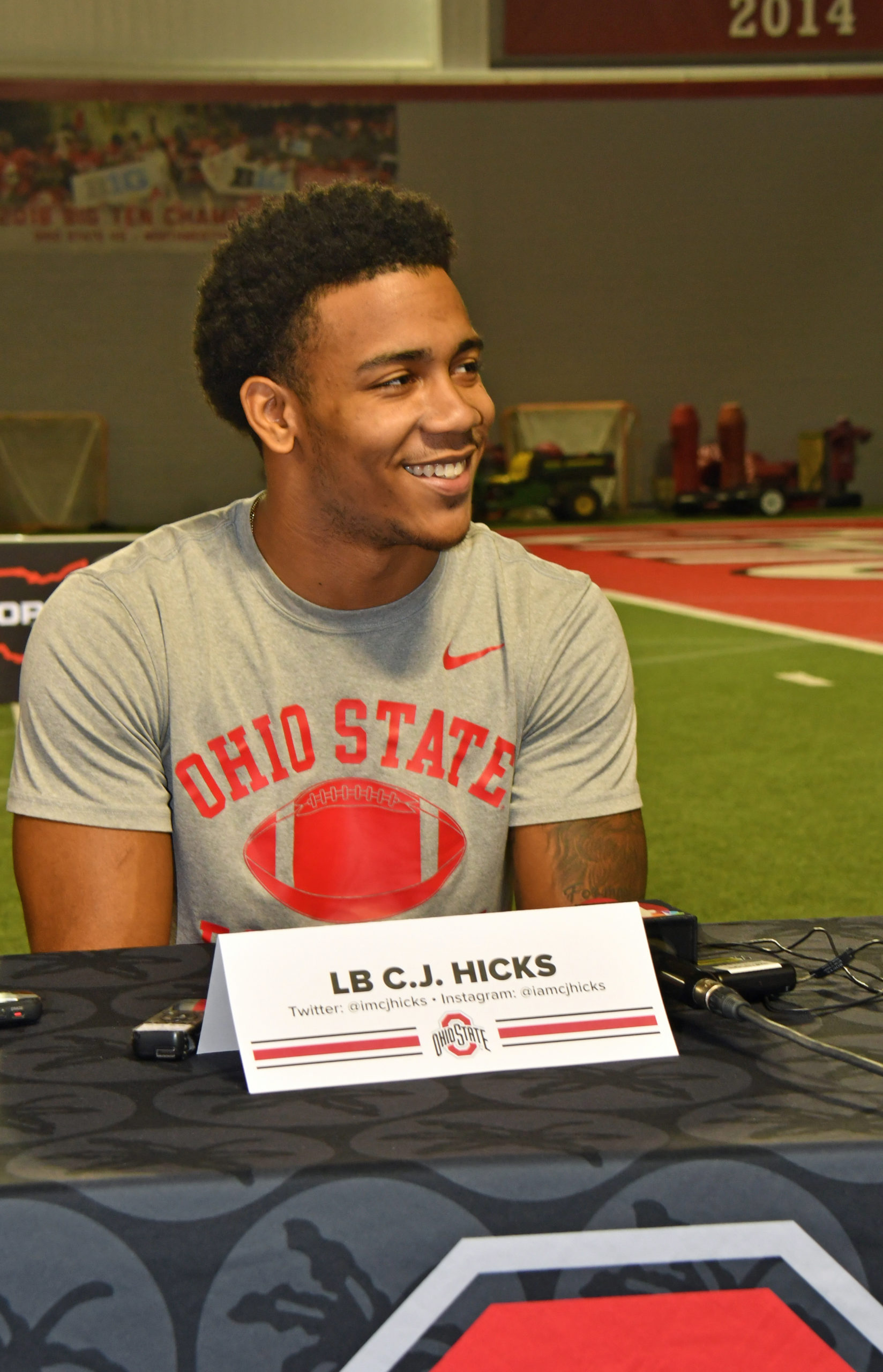 C.J. HICKS Signed Ohio State Buckeyes Black Pro Style Football